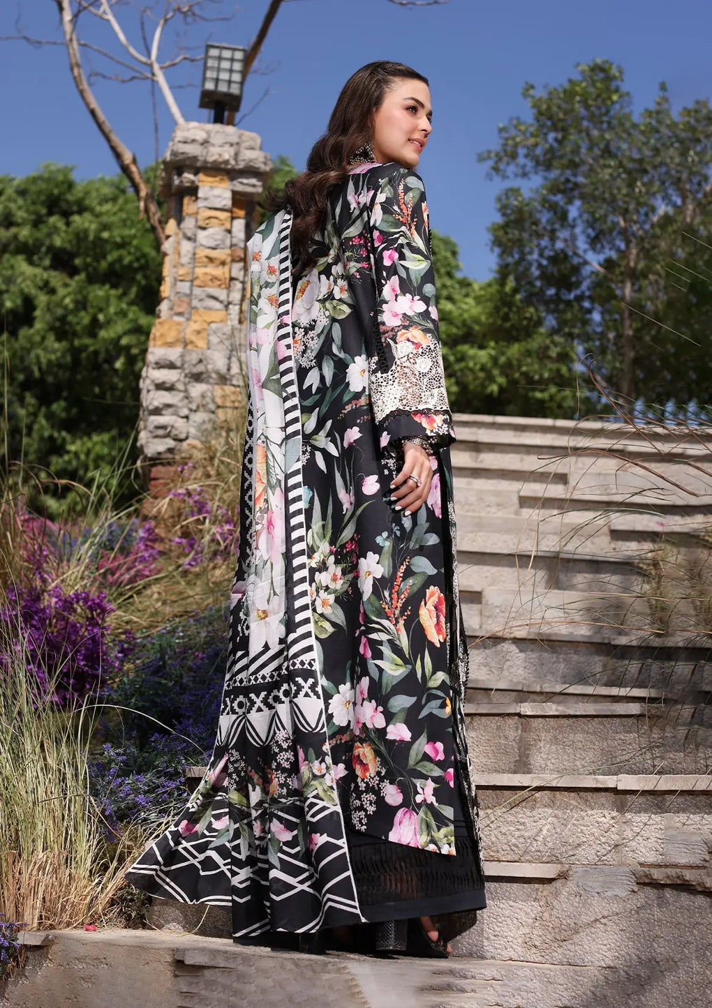 Elaf Premium | Prints Chikankari 24 | 02A NOIREE - House Of Hania