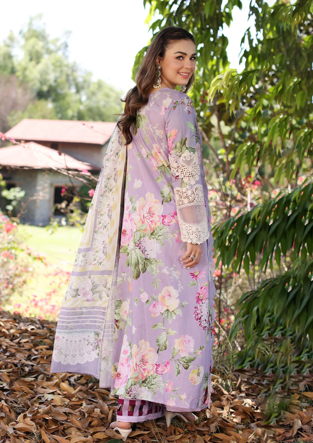 Elaf Premium | Prints Chikankari 24 | 03A LILAC L’AMOUR - House Of Hania