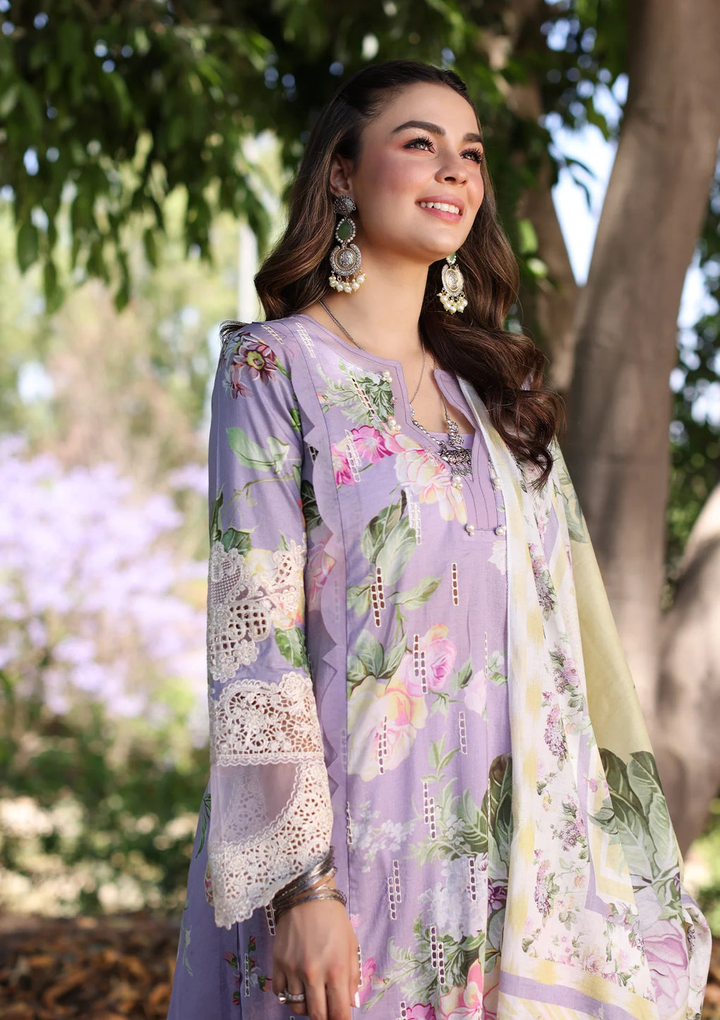 Elaf Premium | Prints Chikankari 24 | 03A LILAC L’AMOUR - House Of Hania