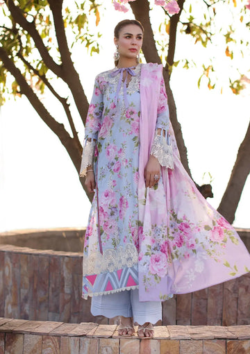 Elaf Premium | Prints Chikankari 24 | 04A OCEAN BLOSSOMS - House Of Hania