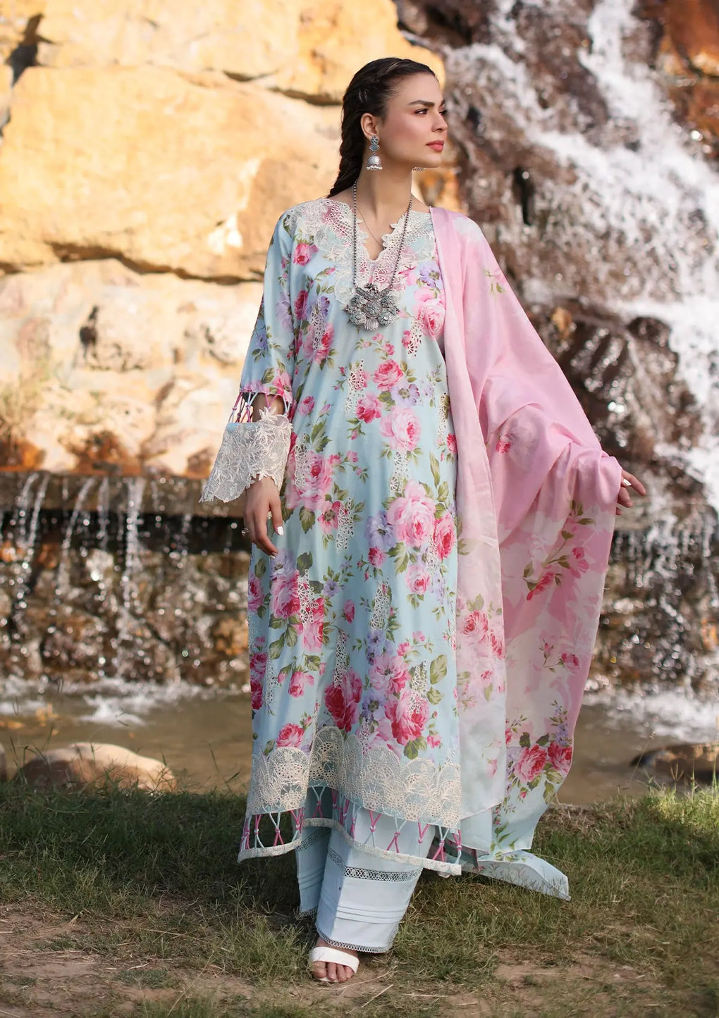 Elaf Premium | Prints Chikankari 24 | 04B GLACIELLA - House Of Hania