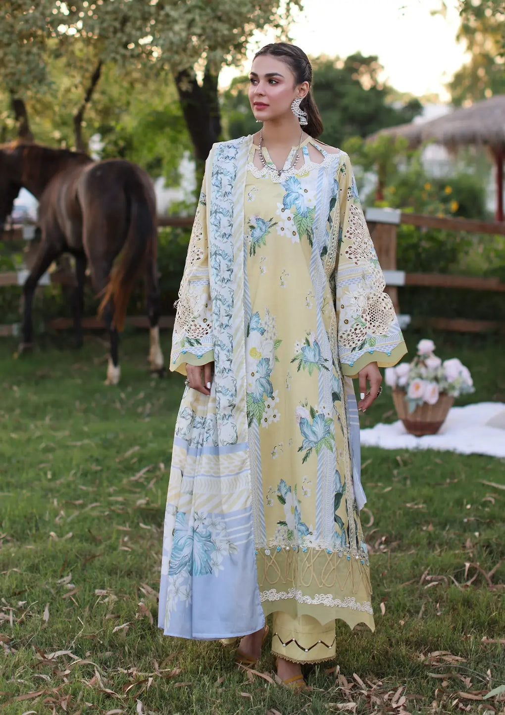 Elaf Premium | Prints Chikankari 24 | 05A CITRUS CRUSH - House Of Hania