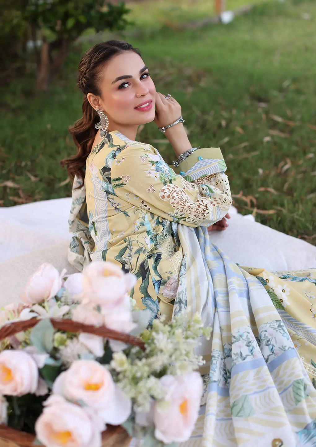 Elaf Premium | Prints Chikankari 24 | 05A CITRUS CRUSH - House Of Hania