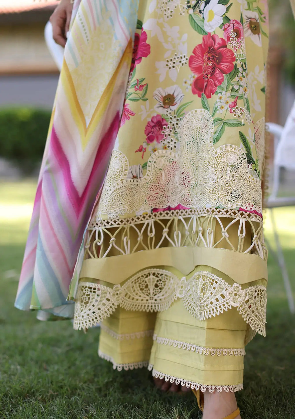 Elaf Premium | Prints Chikankari 24 | 06A SUNSHINE BOUQUET - House Of Hania