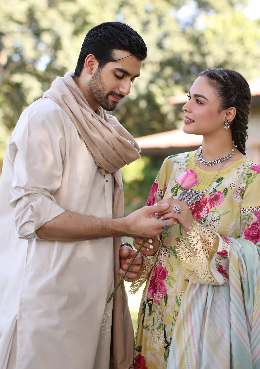 Elaf Premium | Prints Chikankari 24 | 06A SUNSHINE BOUQUET - House Of Hania