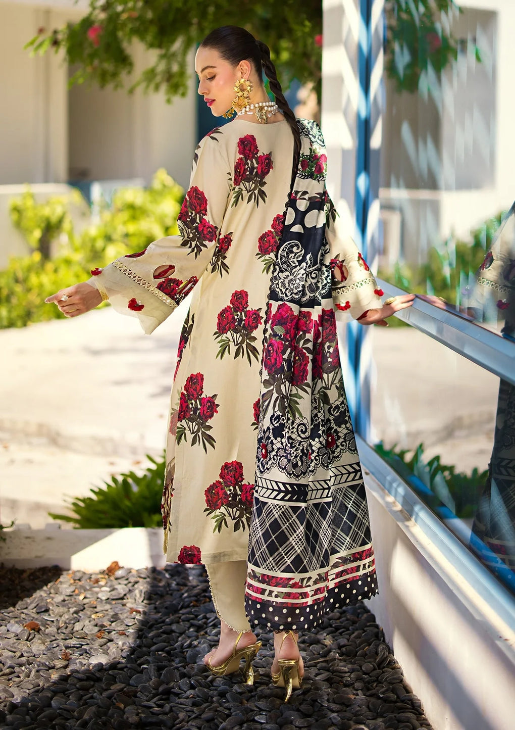 Elaf Premium | Prints Collection 2024 | EOP-03A SWAN - House Of Hania