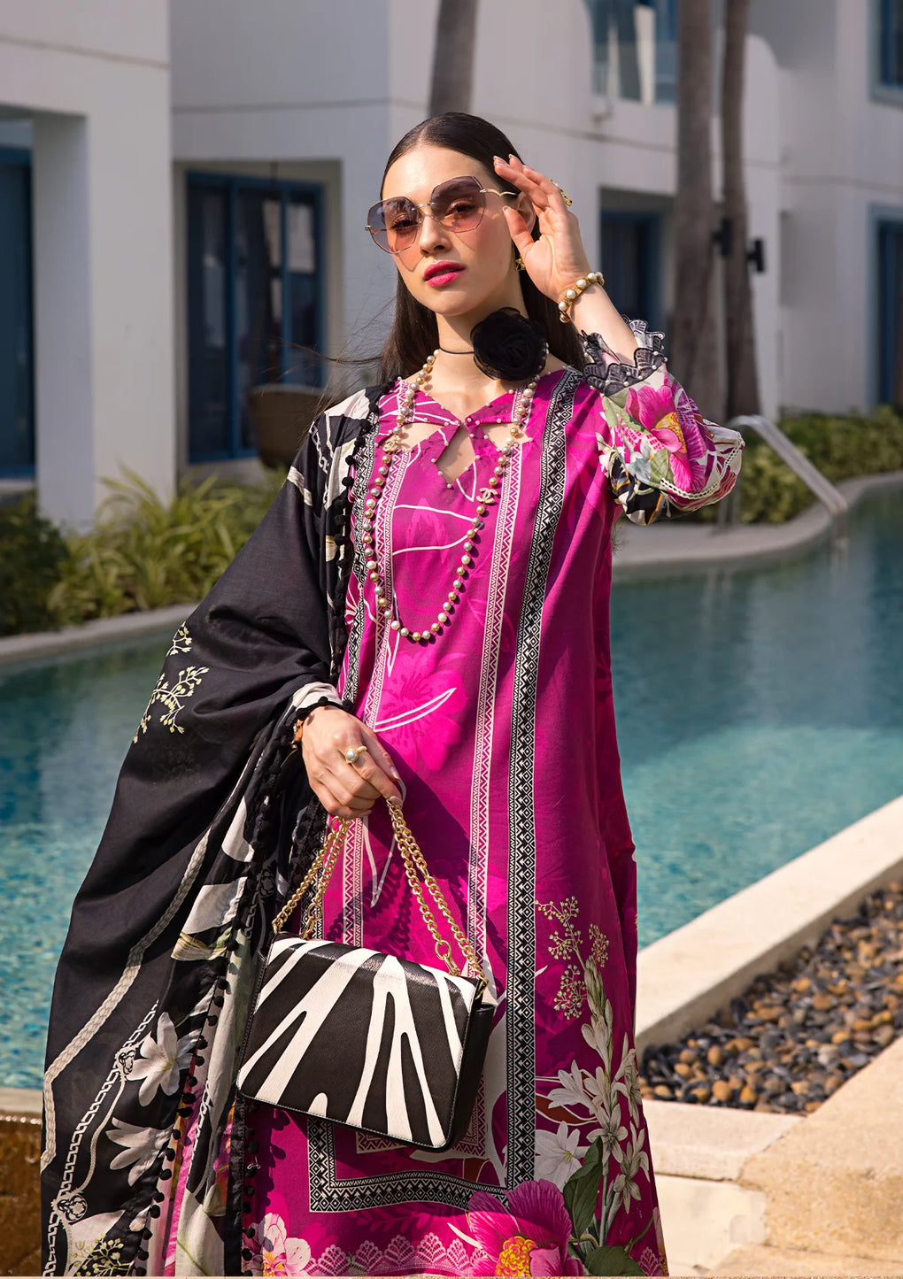 Elaf Premium | Prints Collection 2024 | EOP-08A PETUNIA - House Of Hania