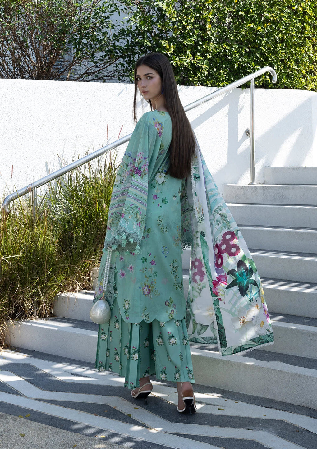 Elaf Premium | Prints Collection 26 | EPN-7A TEAL ME - House Of Hania