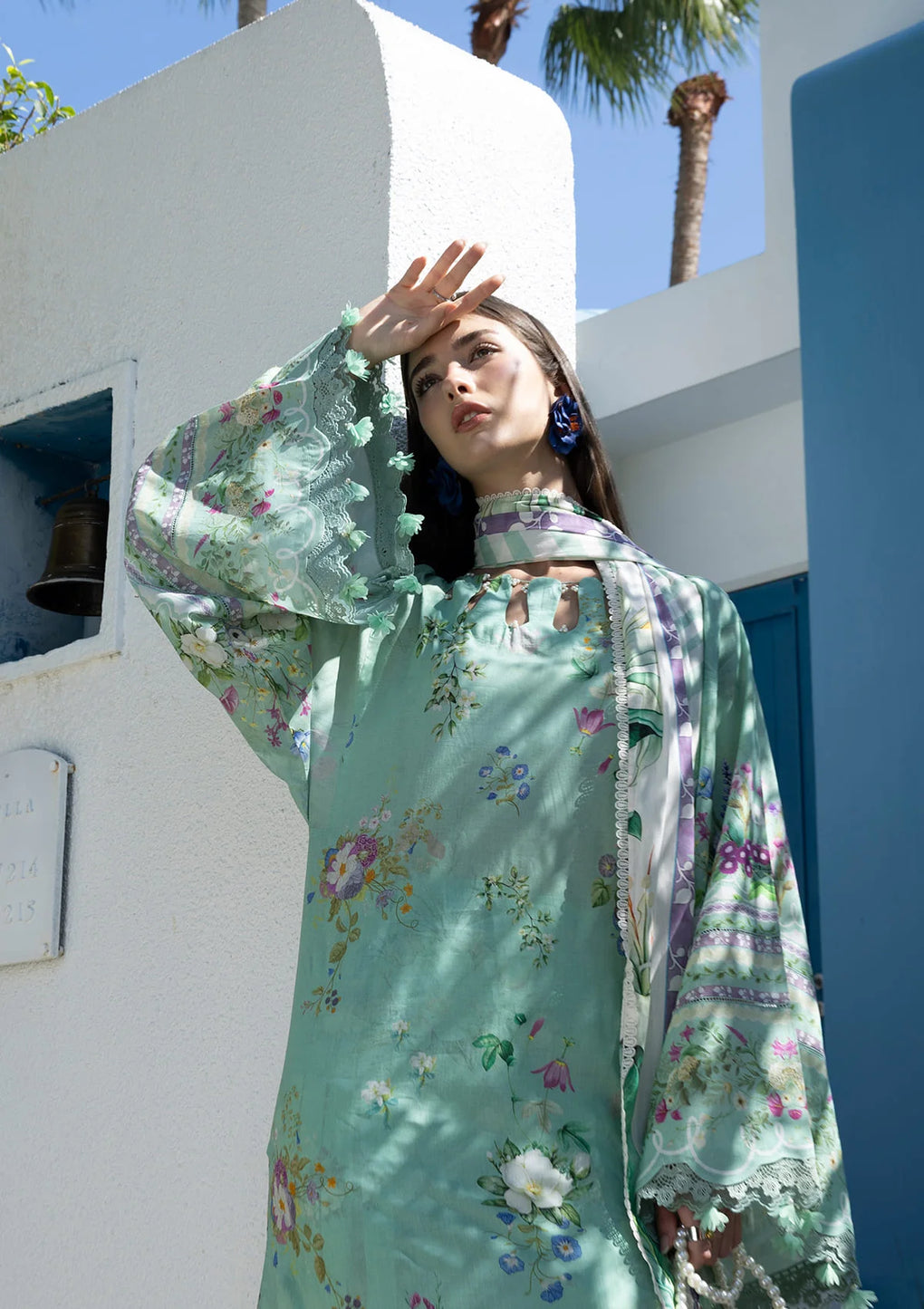Elaf Premium | Prints Collection 26 | EPN-7A TEAL ME - House Of Hania