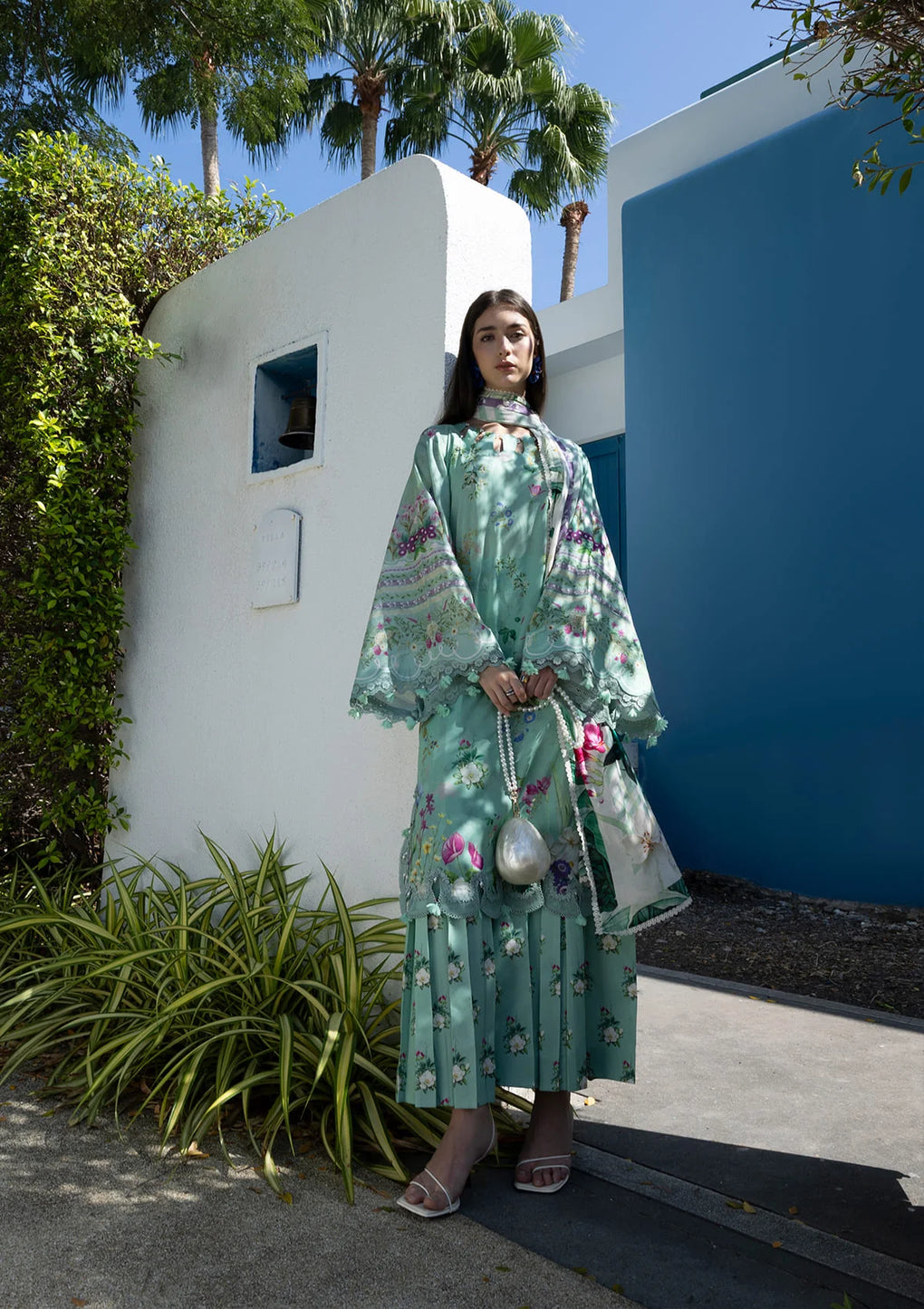 Elaf Premium | Prints Collection 26 | EPN-7A TEAL ME - House Of Hania