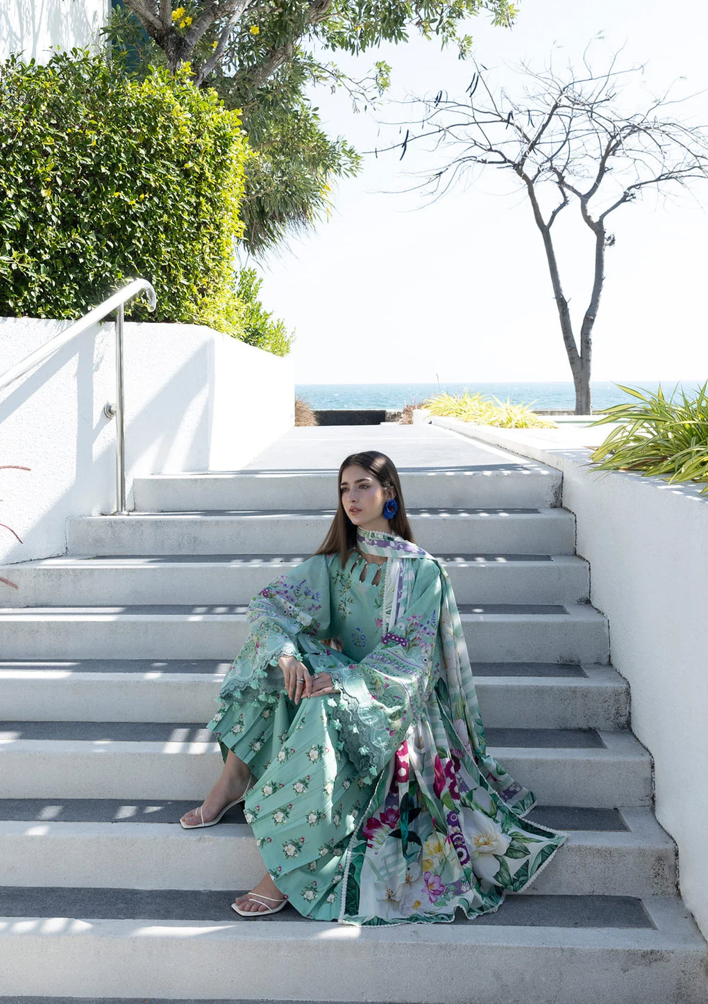 Elaf Premium | Prints Collection 26 | EPN-7A TEAL ME - House Of Hania