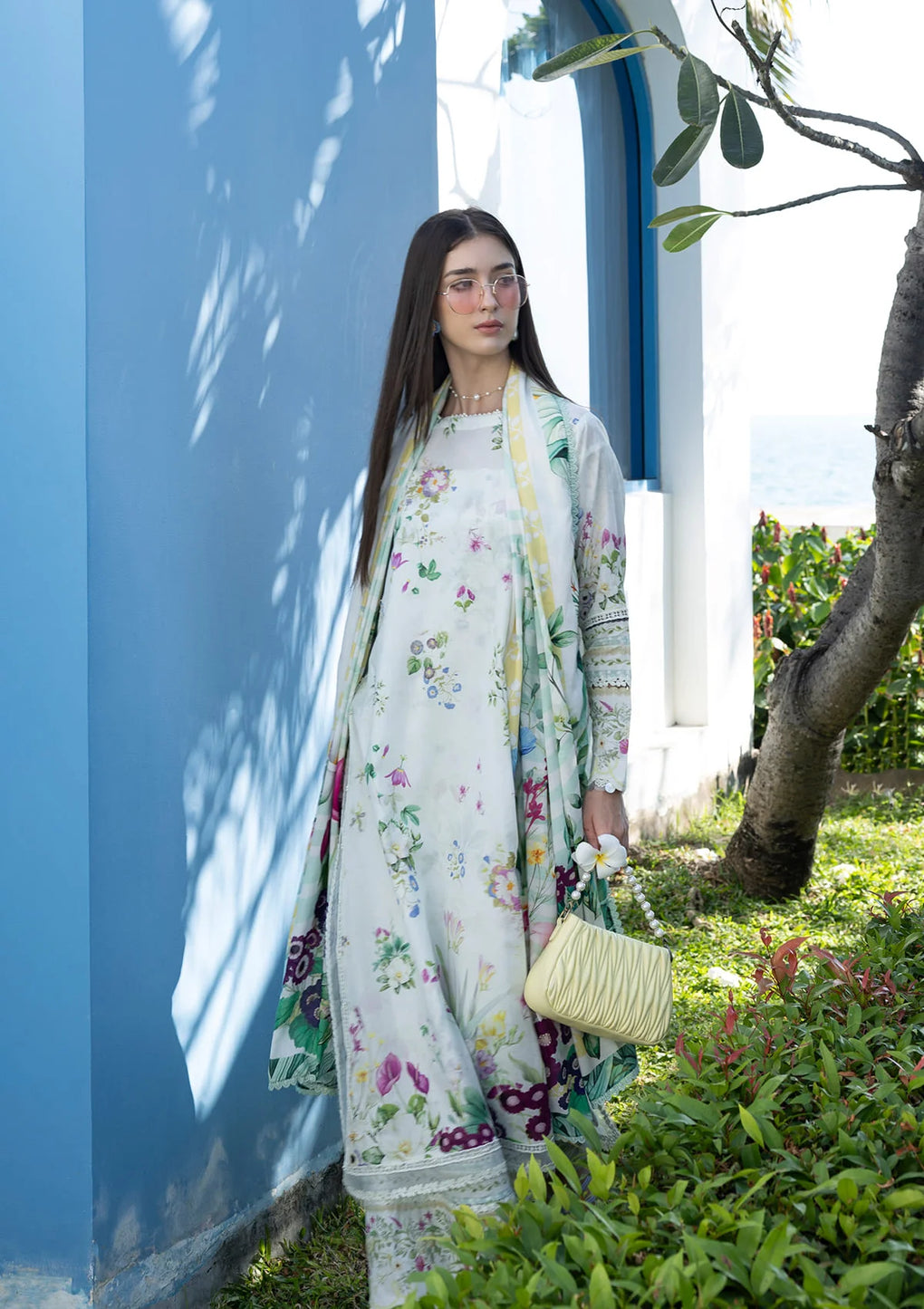 Elaf Premium | Prints Collection 26 | EPN-7B MOON FLOWER - House Of Hania