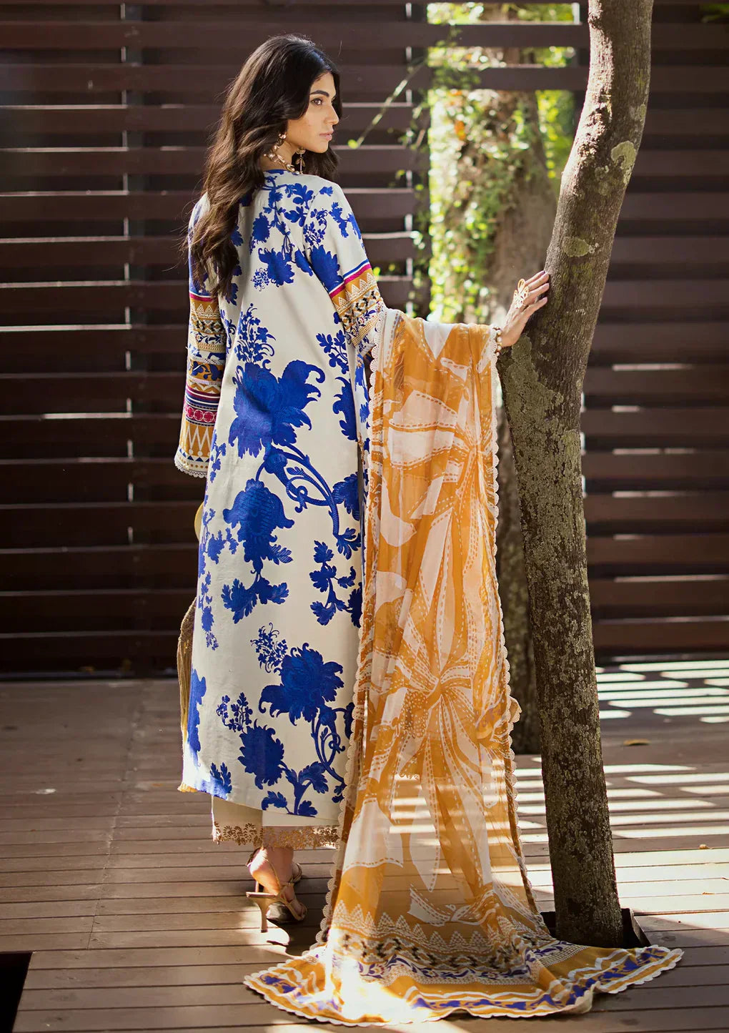 Elaf Premium | Signature Embroidered Lawn 24 | ESL-01A OPRAH - House Of Hania