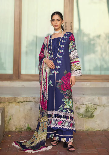 Elaf Premium | Signature Embroidered Lawn 24 | ESL-08A SINCLAIR - House Of Hania