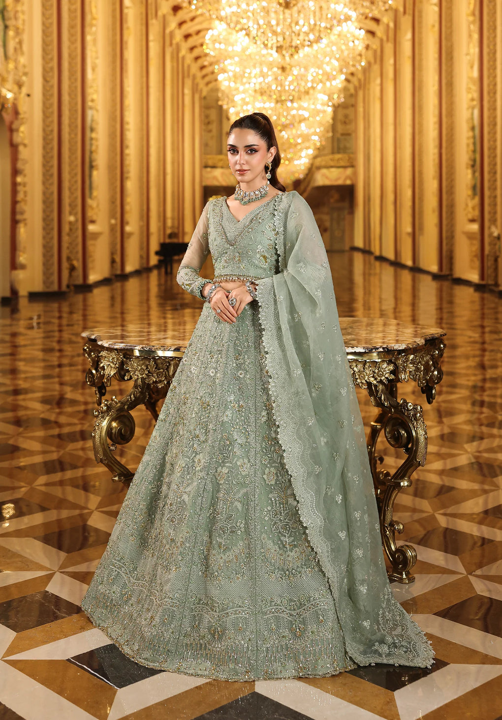 Elaf Premium | Stardom Formal Handwork 25 | ESH-03 LIME LIGHT - House Of Hania