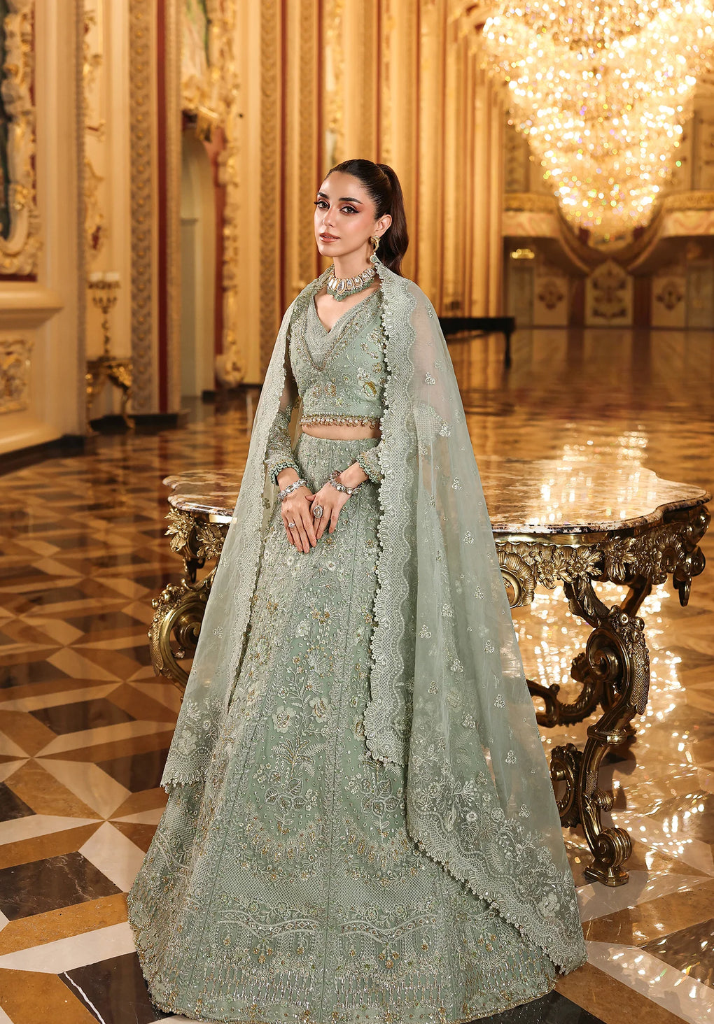 Elaf Premium | Stardom Formal Handwork 25 | ESH-03 LIME LIGHT - House Of Hania