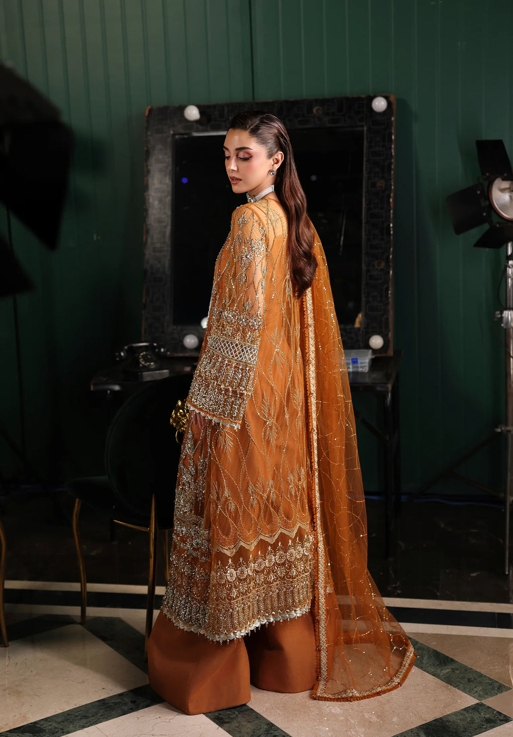 Elaf Premium | Stardom Formal Handwork 25 | ESH-09 SAFFRON - House Of Hania