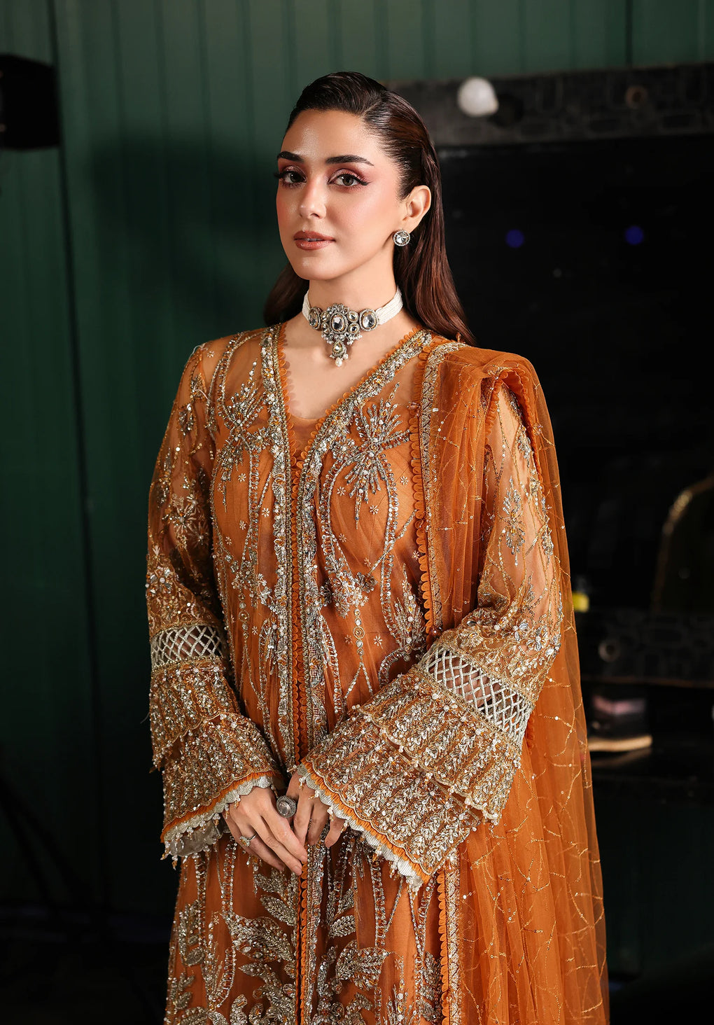 Elaf Premium | Stardom Formal Handwork 25 | ESH-09 SAFFRON - House Of Hania