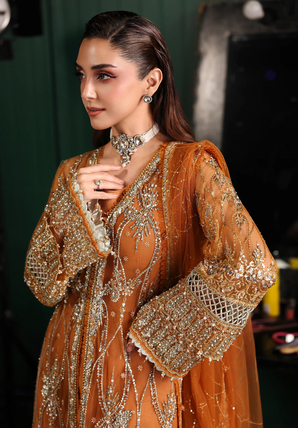 Elaf Premium | Stardom Formal Handwork 25 | ESH-09 SAFFRON - House Of Hania