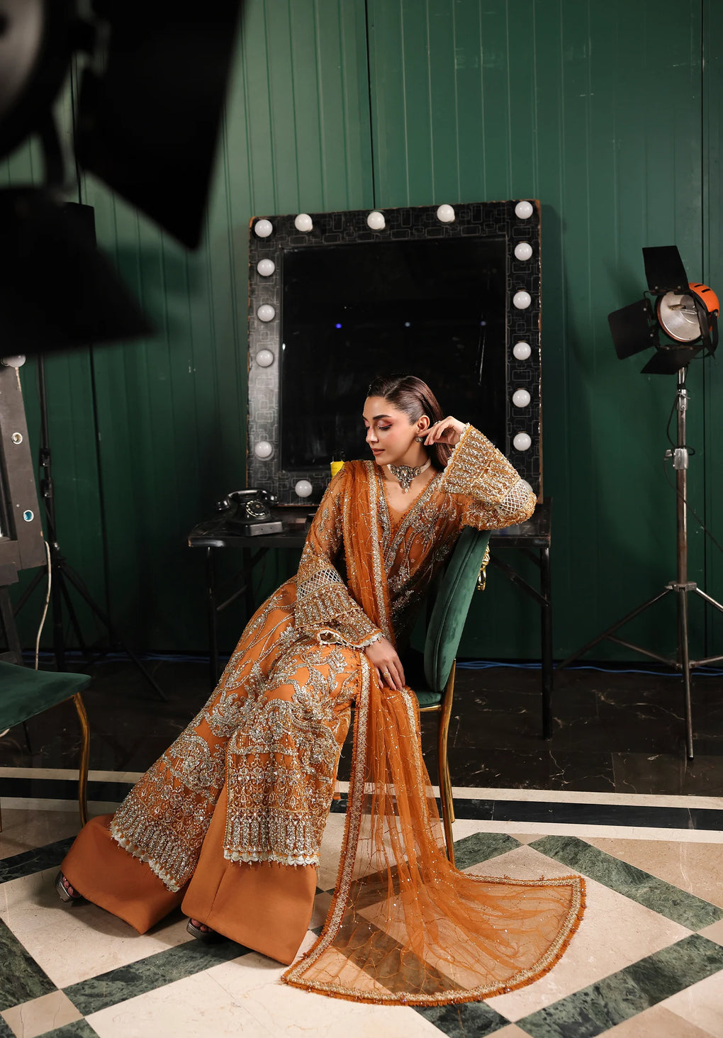 Elaf Premium | Stardom Formal Handwork 25 | ESH-09 SAFFRON - House Of Hania