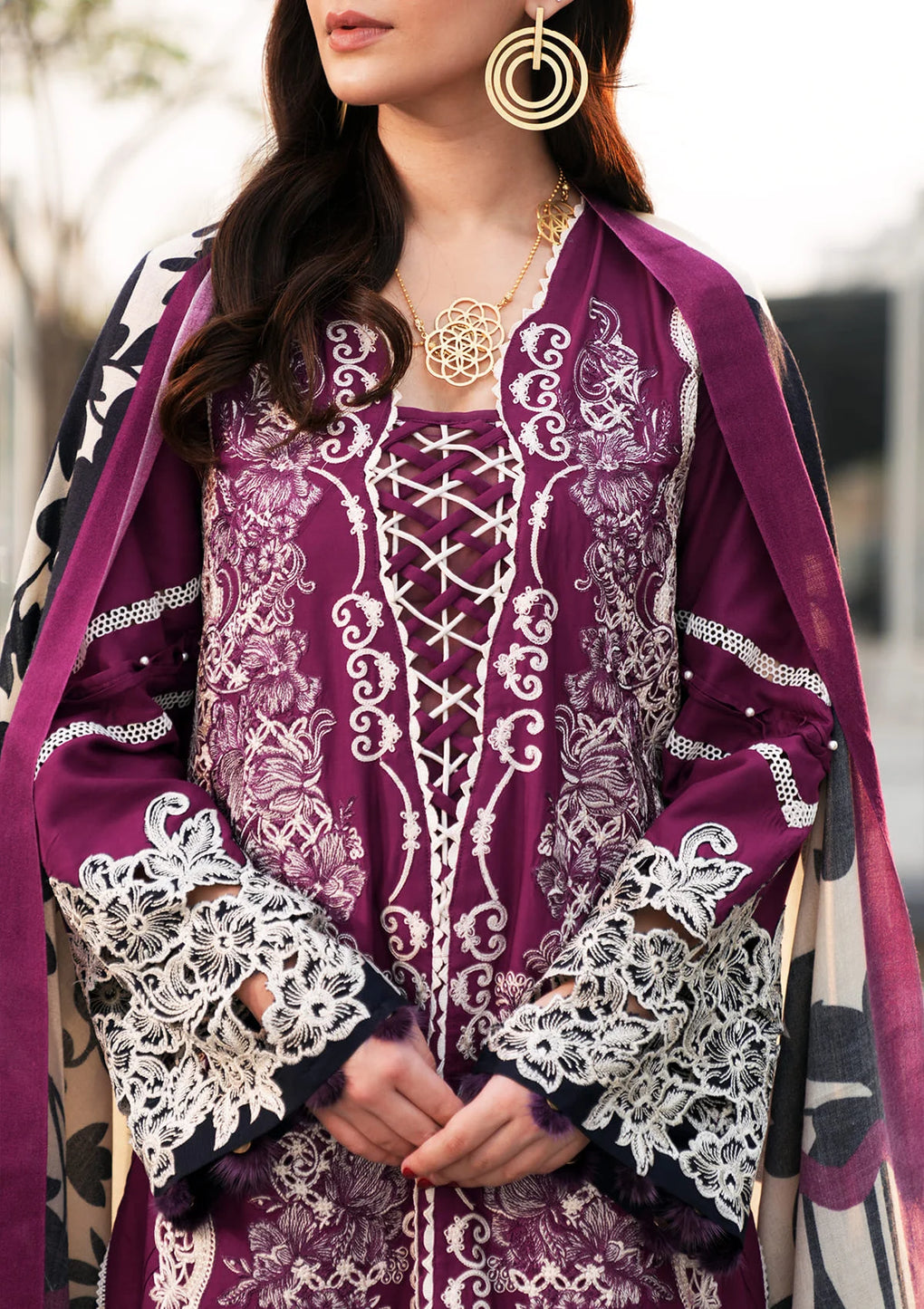Elaf Premium | Winter Pashmina Shawl Collection | EPW-1A Infinite Love - House Of Hania