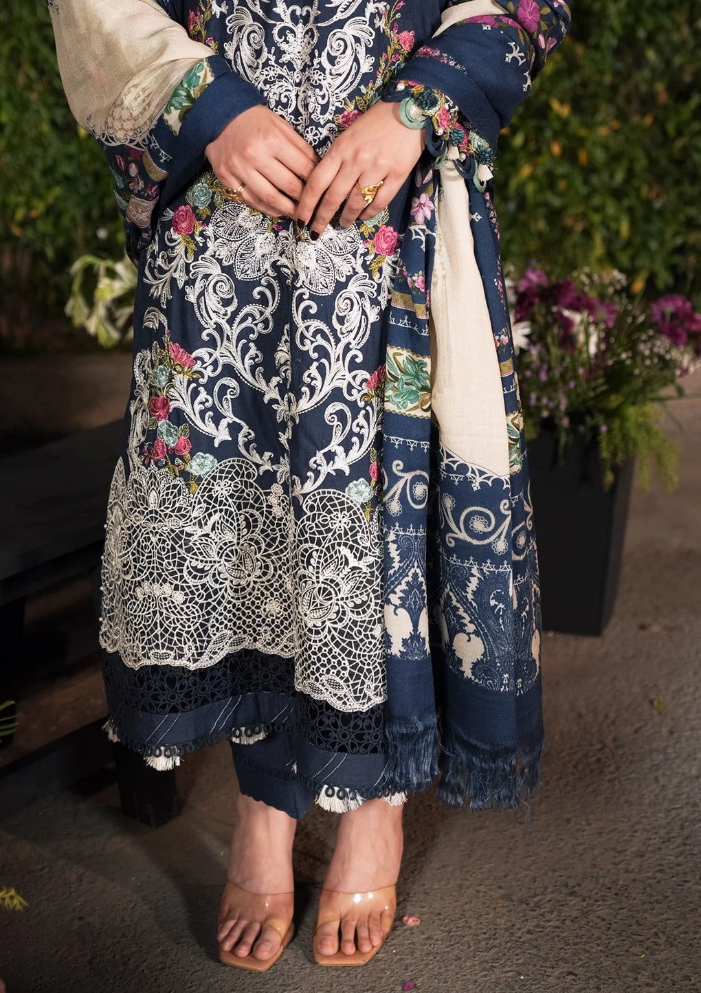 Elaf Premium | Winter Pashmina Shawl Collection | EPW-6B Moonlit Promises - House Of Hania