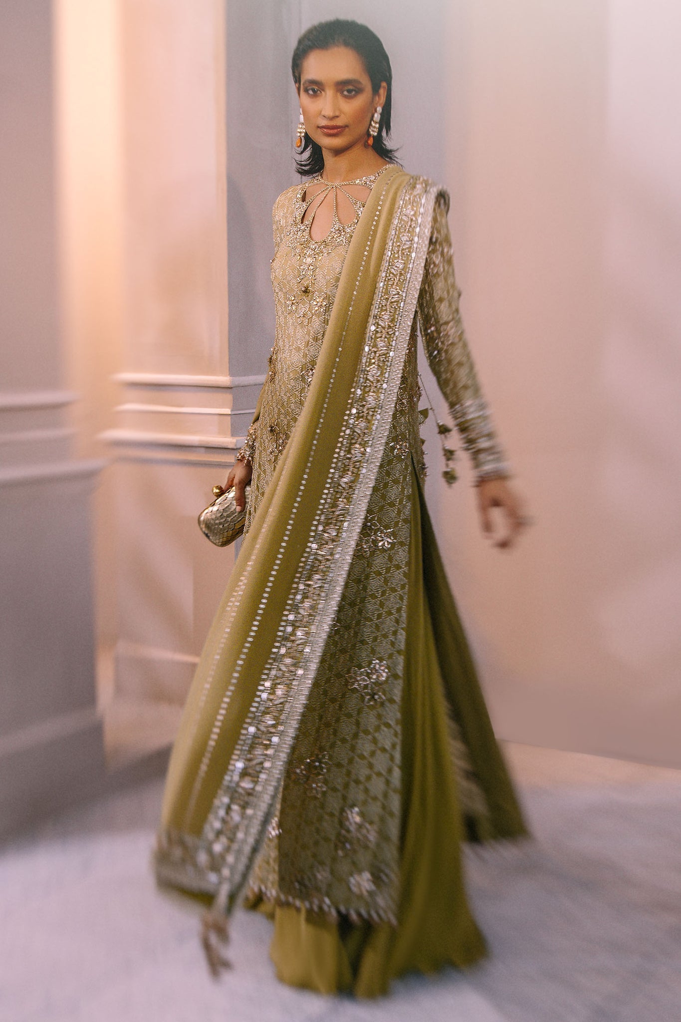 Elan | Demi Couture Onirique | ÉCLAT VERT (EP-20658) - House Of Hania