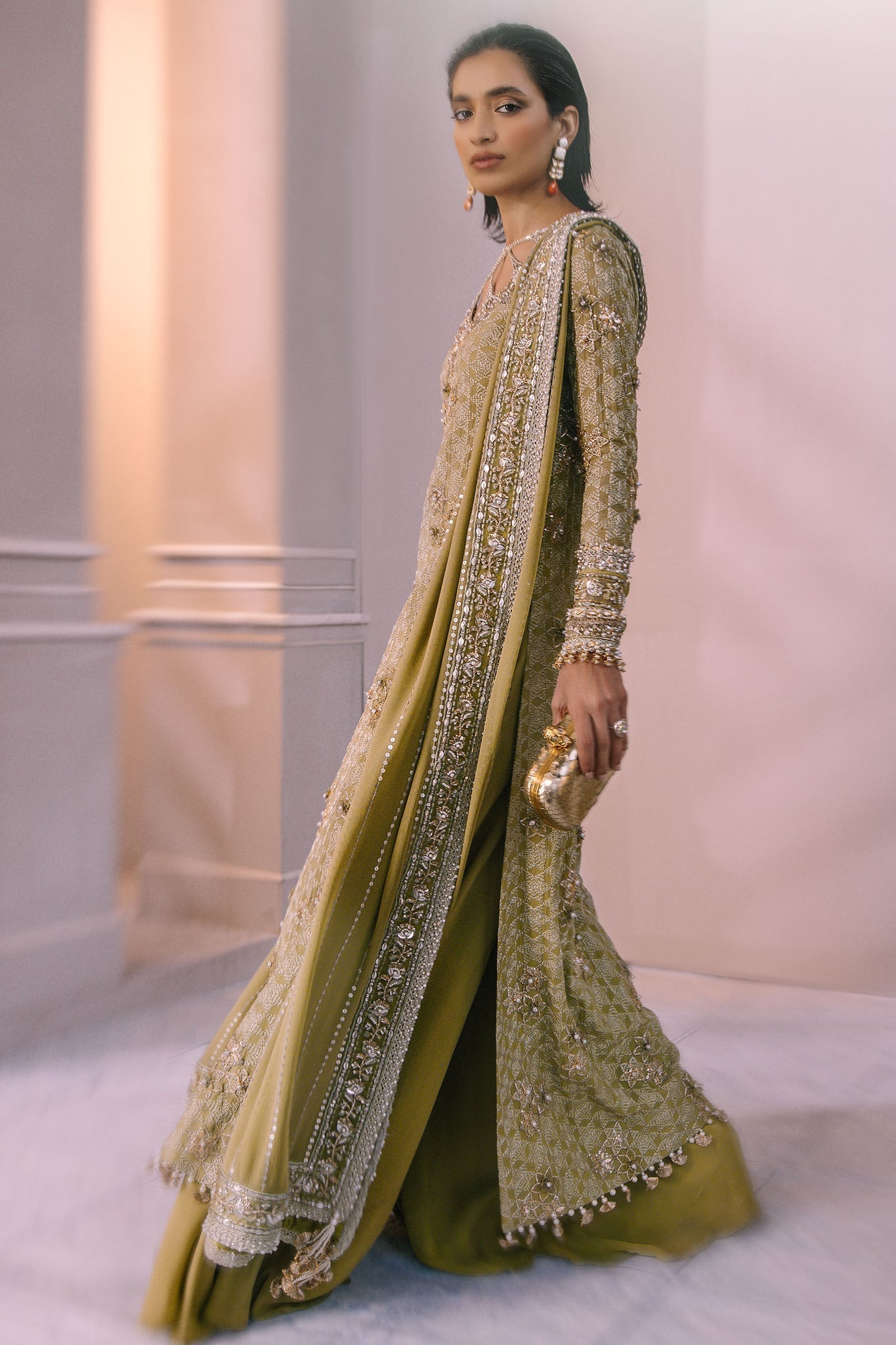 Elan | Demi Couture Onirique | ÉCLAT VERT (EP-20658) - House Of Hania
