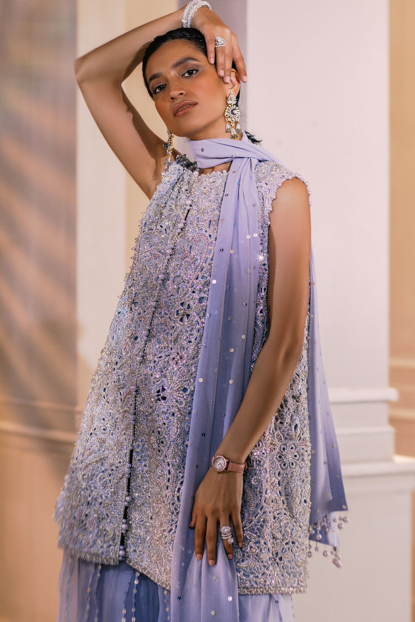 Elan | Demi Couture Onirique | CRISTALLIN LILAS (EP-20653) - House Of Hania