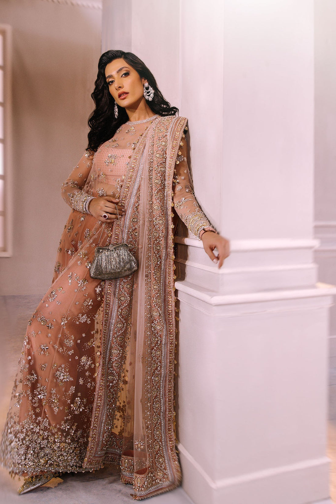 Elan | Demi Couture Onirique | ROSE PÊCHE (EP-20180) - House Of Hania