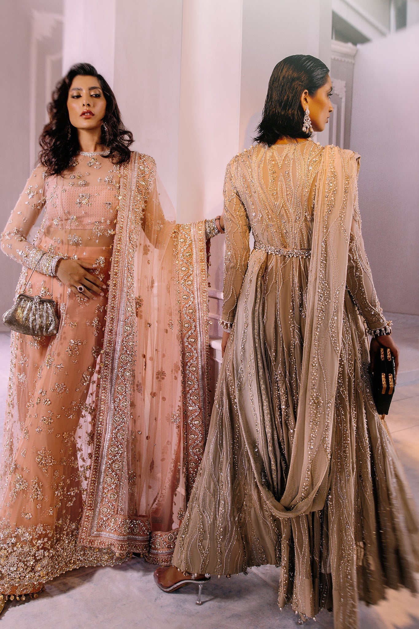 Elan | Demi Couture Onirique | ROSE PÊCHE (EP-20180) - House Of Hania