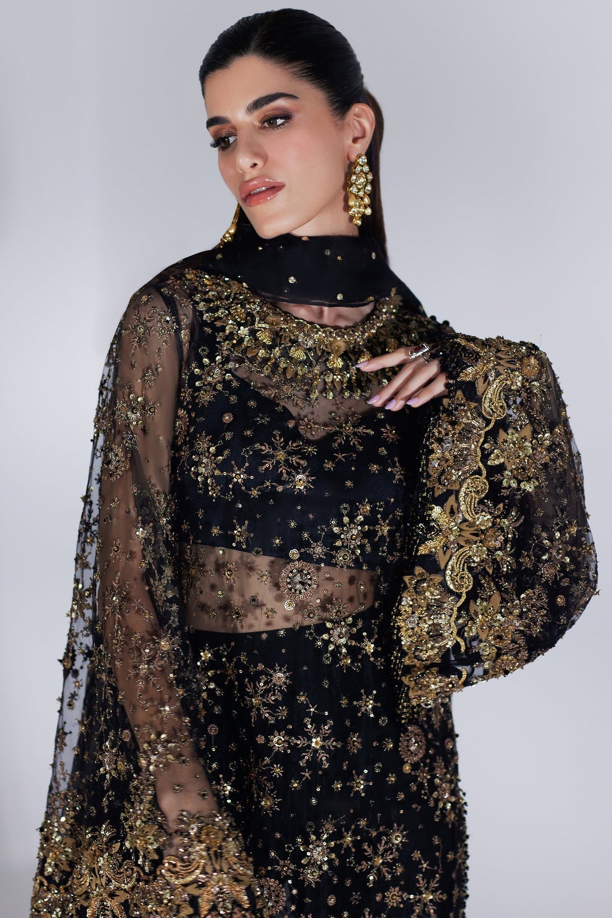 Elan | Lumiere Luxury Pret | CASCADE D'ÉTOILES' (EP-21013) - House Of Hania