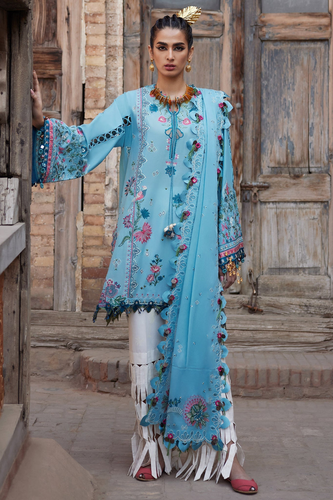 Elan | Luxury Lawn 25 | ISLA BLEU (EL25-11 A) - House Of Hania