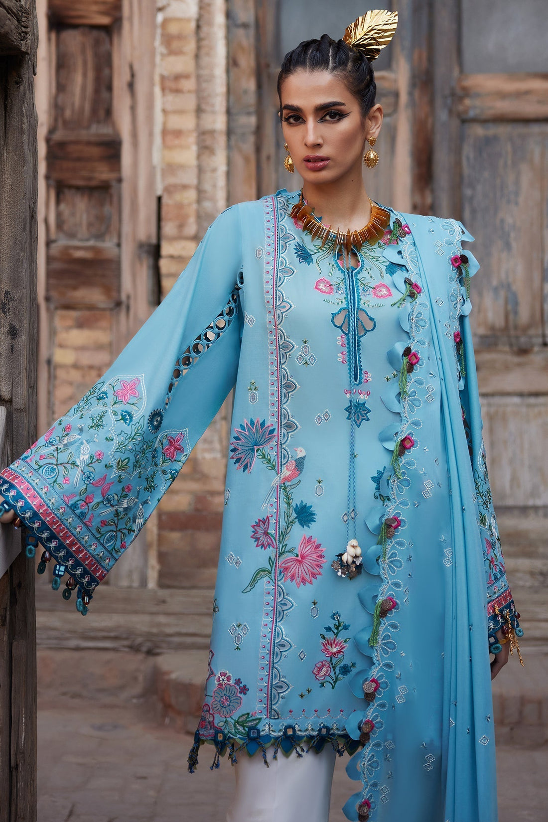 Elan | Luxury Lawn 25 | ISLA BLEU (EL25-11 A) - House Of Hania
