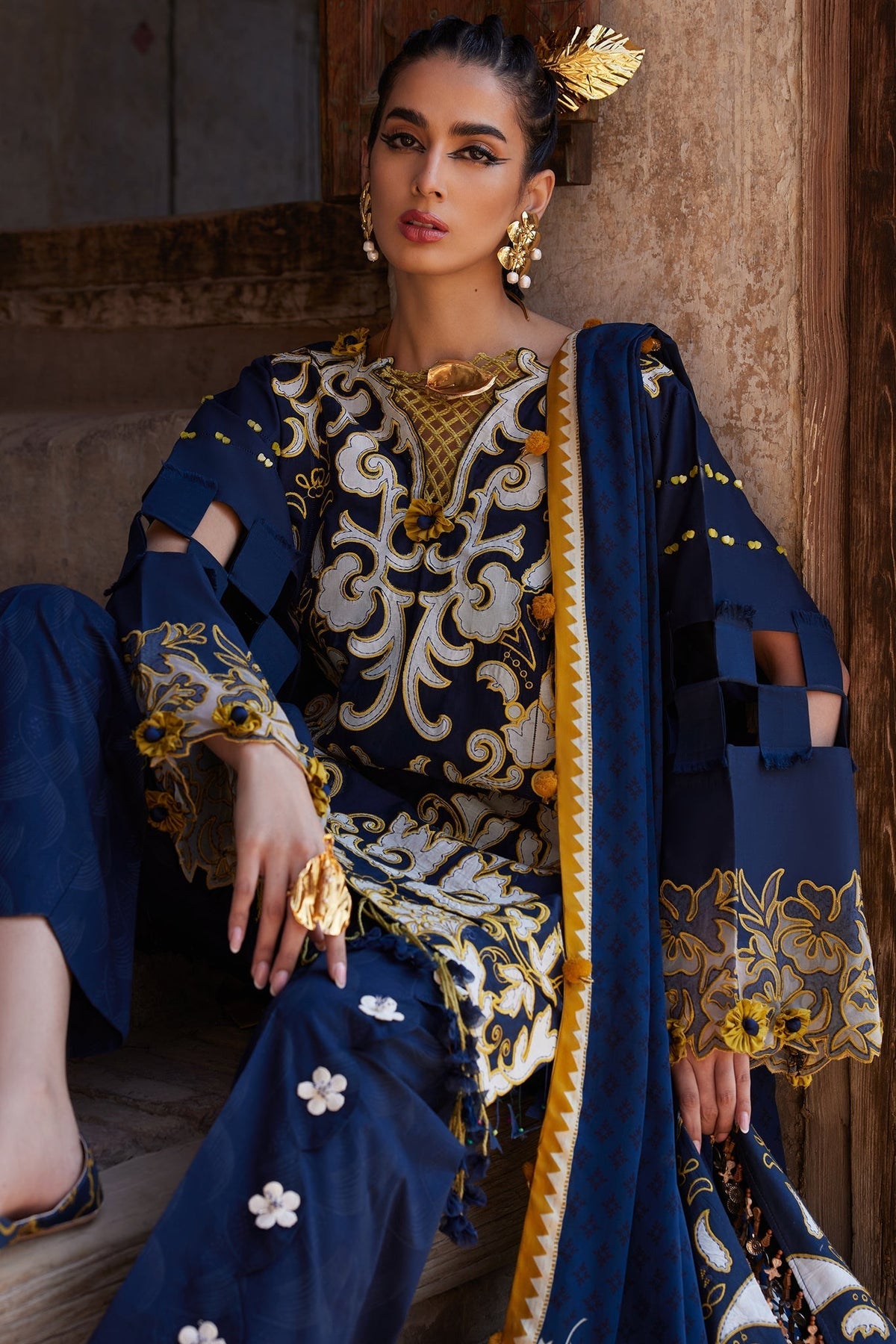 Elan | Luxury Lawn 25 | SOLENE (EL25-03 B) - House Of Hania