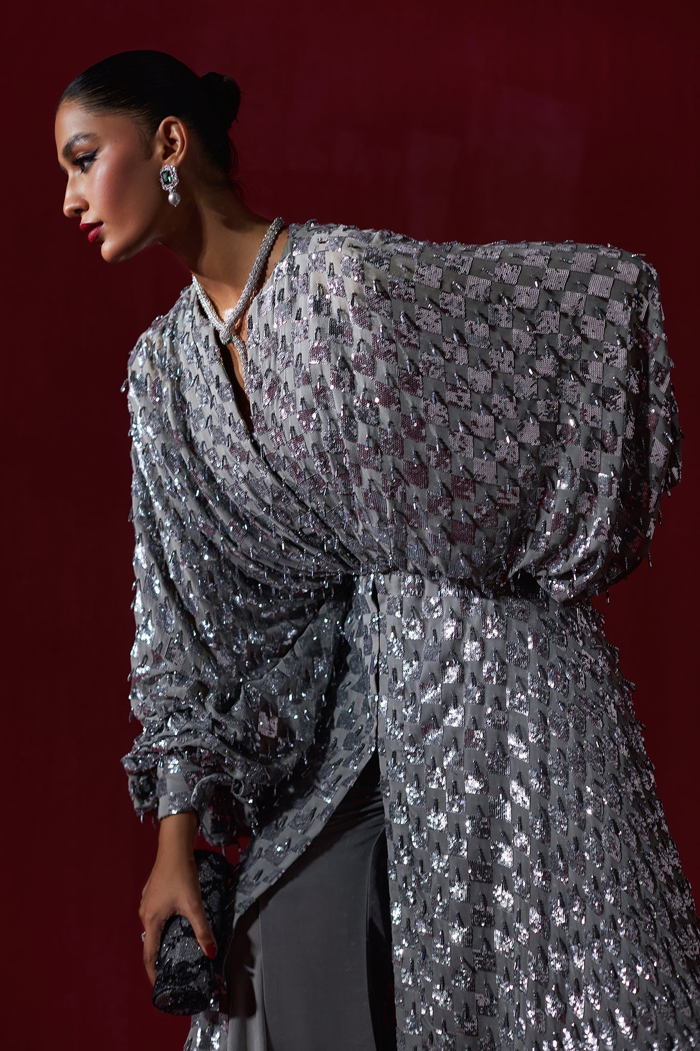 Elan | Luxury Wedding Wears | ÉCLAT DE LUNE D'ARGENT (EP-20996) - House Of Hania