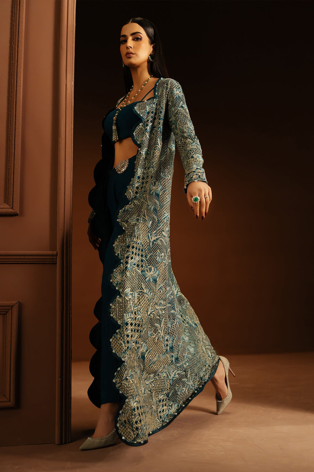Elan | Tissue De Luxe | VOILE D’ÉMERAUDE (ELF-21417) - House Of Hania