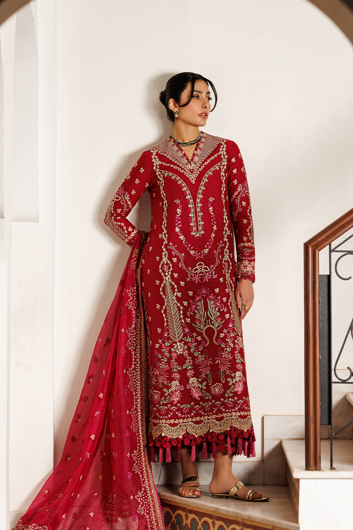 Emaan Adeel | Mirabelle Festive Luxury Lawn | GARDENIA GLOW - House Of Hania