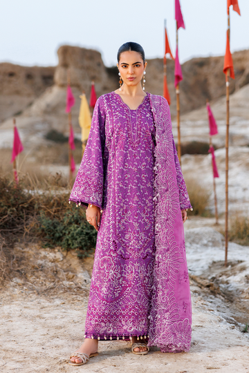 Emaan adeel | Sunlit Groove Luxury Lawn 26 | FLORAL FRENZY - House Of Hania