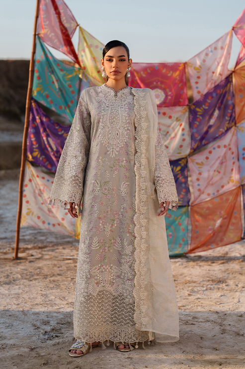 Emaan adeel | Sunlit Groove Luxury Lawn 26 | MEHVES - House Of Hania