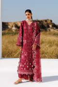 Emaan adeel | Sunlit Groove Luxury Lawn 26 | RADIANT ROSE - House Of Hania