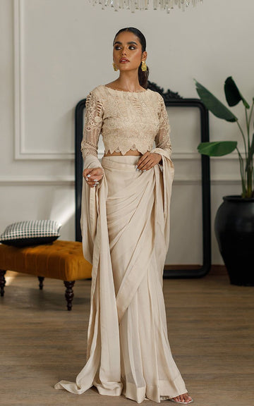 Embroidered Saree - House Of Hania