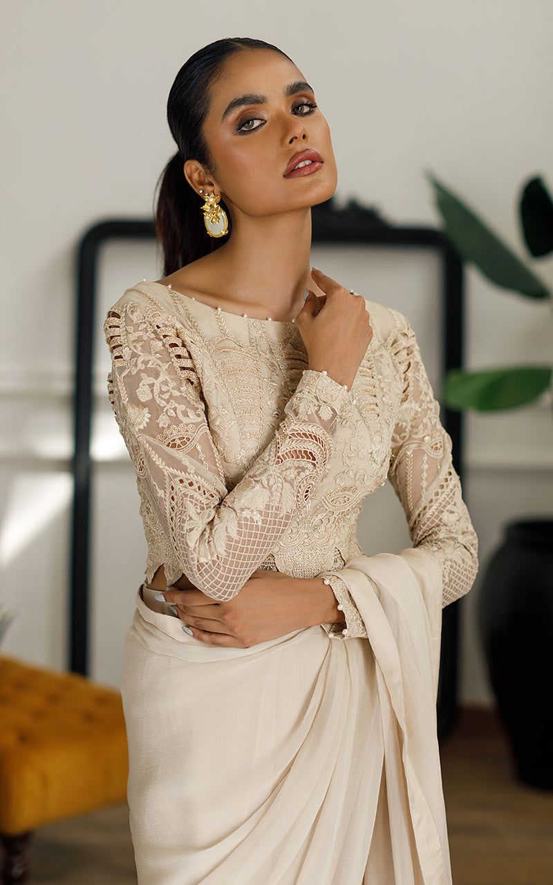 Embroidered Saree - House Of Hania