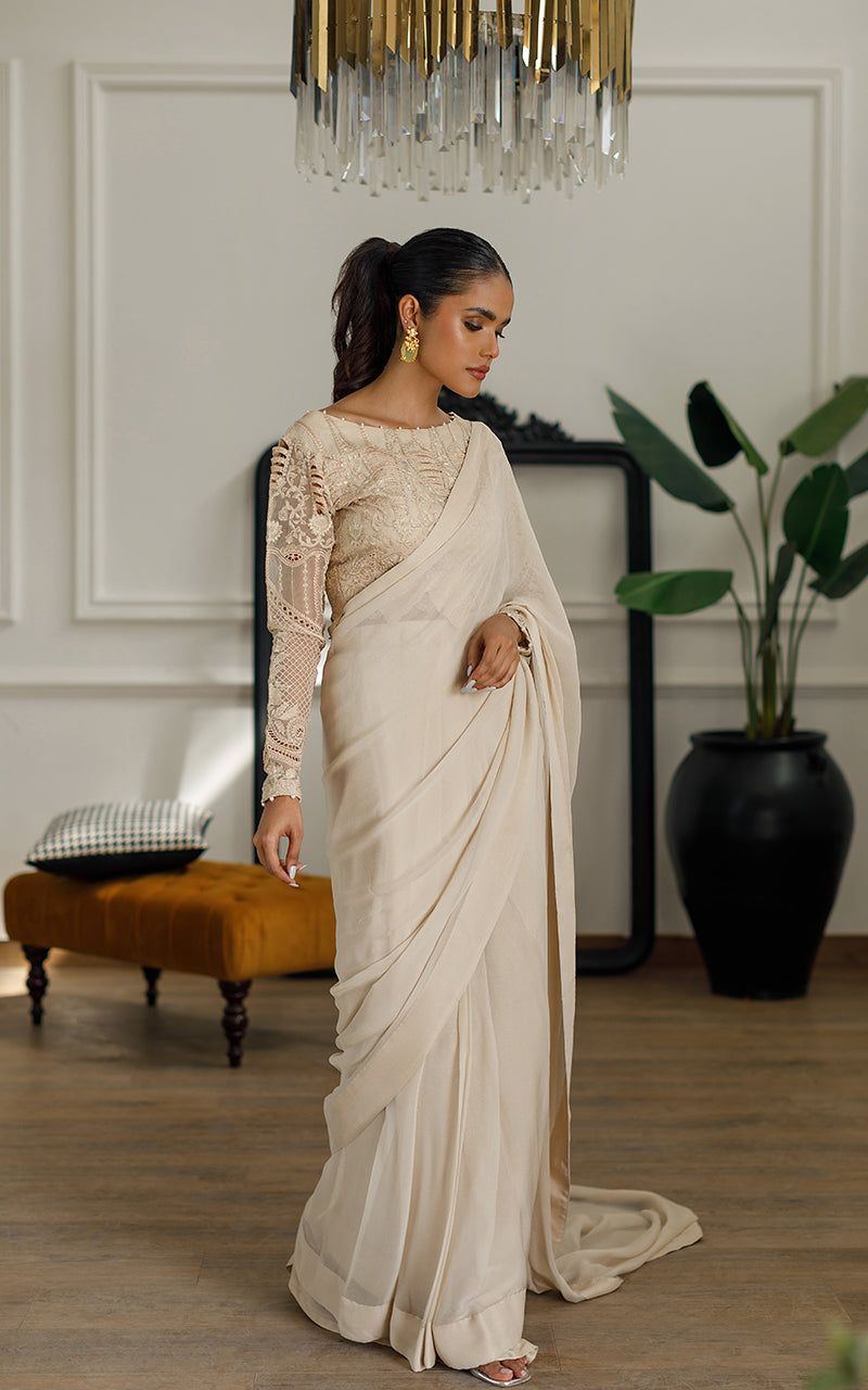 Embroidered Saree - House Of Hania