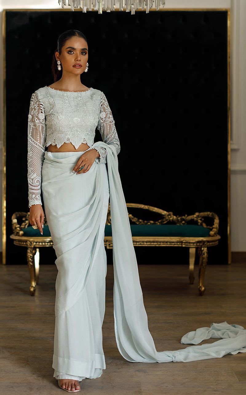 Embroidered Saree - House Of Hania