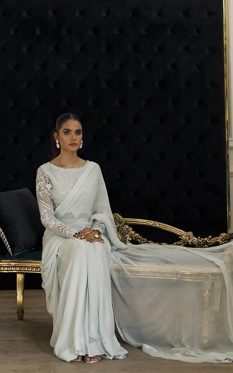 Embroidered Saree - House Of Hania