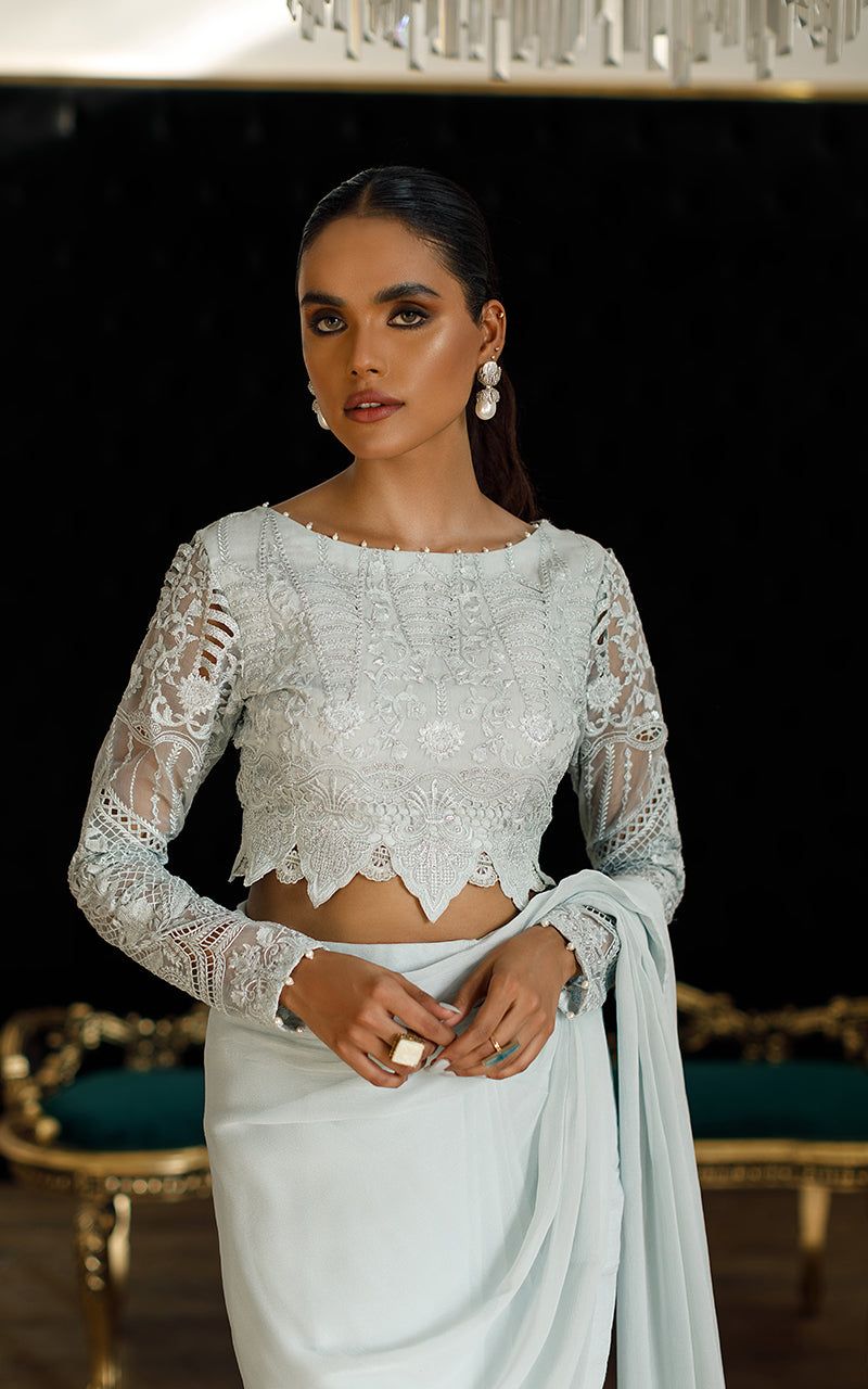 Embroidered Saree - House Of Hania
