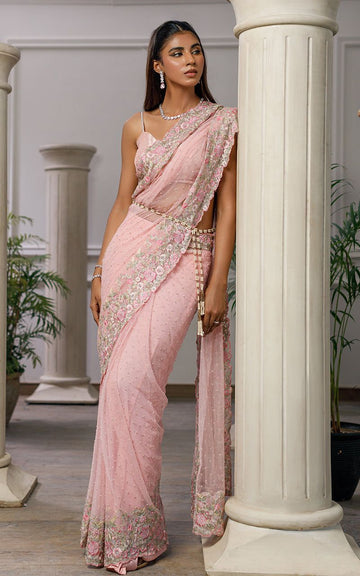 Embroidered Saree - House Of Hania