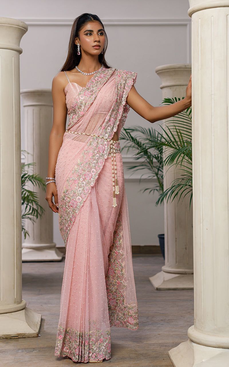 Embroidered Saree - House Of Hania