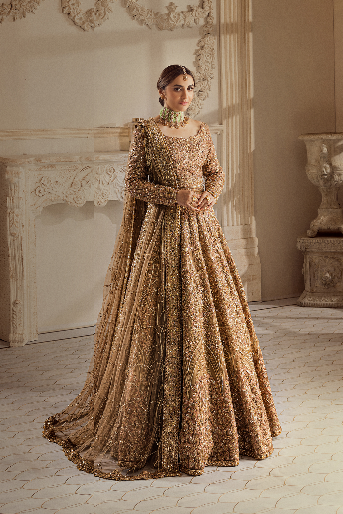 Erum Khan | Iris Bridal Couture 24 | GOLDEN AURA - House Of Hania